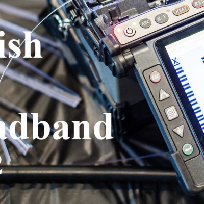 A machine that splices together broadband fiber strands.