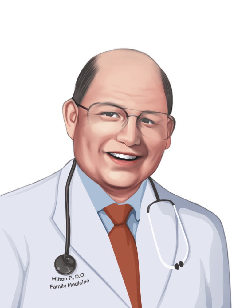 Dr. Milton Poulshock, known as Dr. Miltie, later in his medical career
