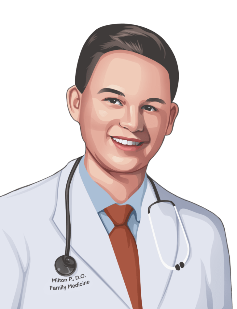 Dr. Milton Poulshock, known as Dr. Miltie, as a younger physician