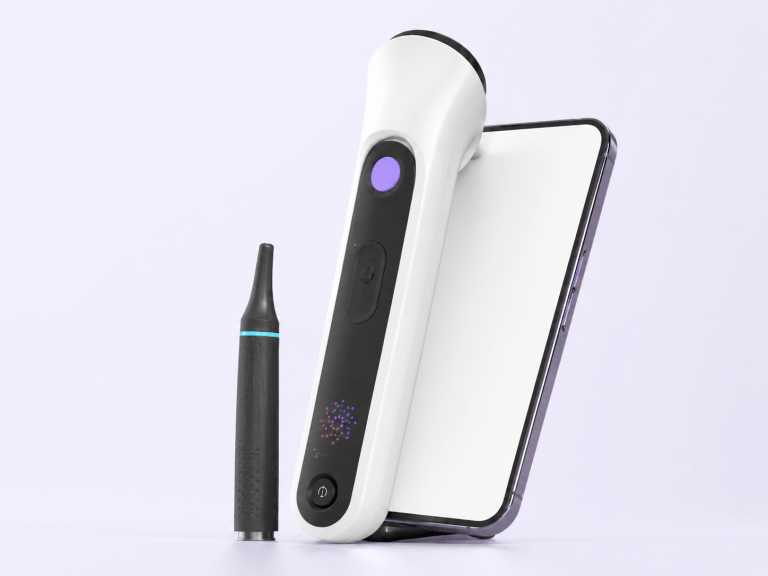 Dr. Miltie N9+ device, otoscope, and smartphone platform