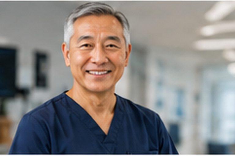 Clinician using connected-care technology in a workplace health setting