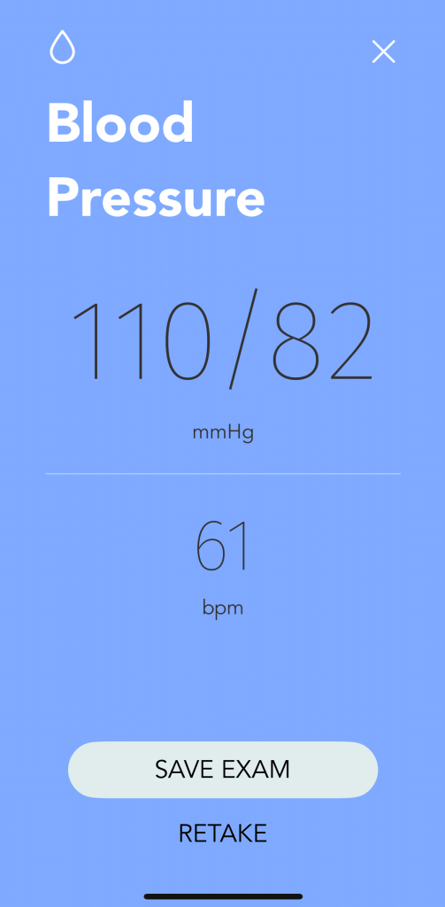 Blood Pressure N9+ app guidance screen