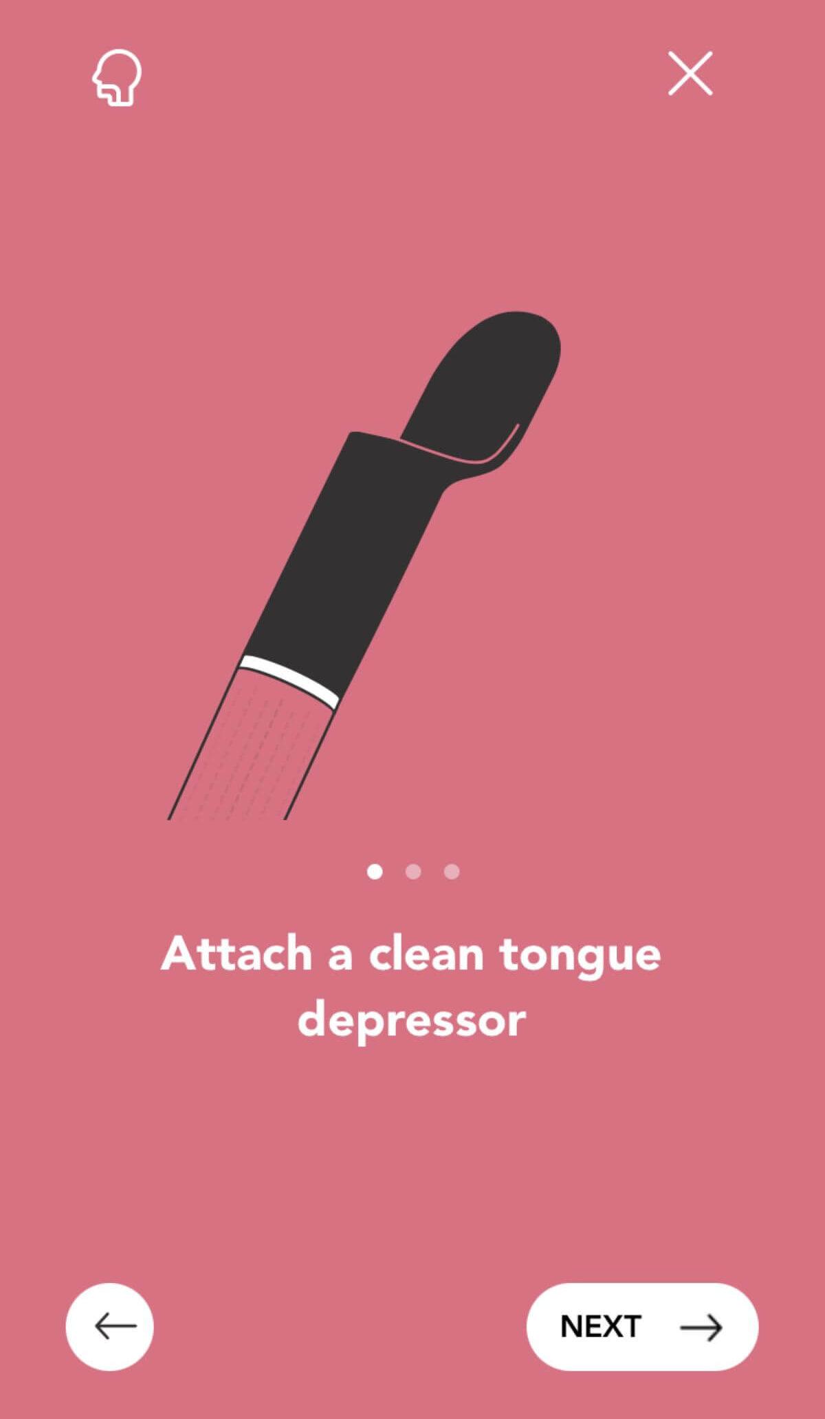 Mouth & Throat N9+ app guidance screen