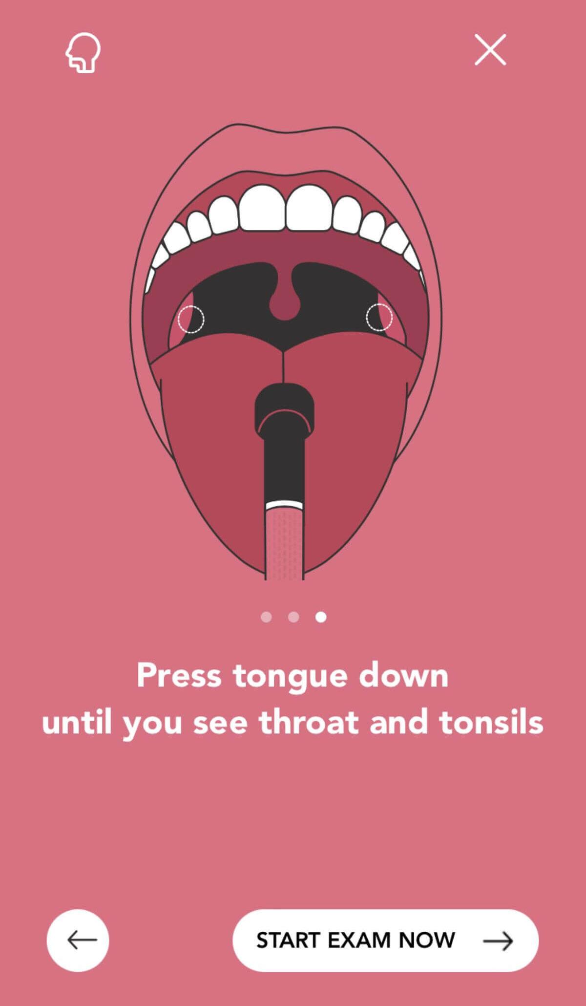 Mouth & Throat N9+ app guidance screen